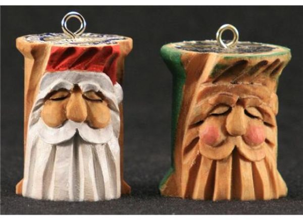 Santa Wooden Spool Ornaments