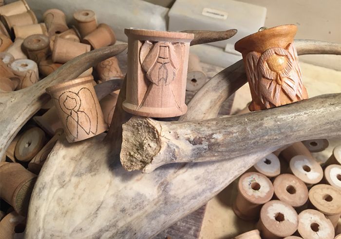 Wooden Spool Angel Ornaments